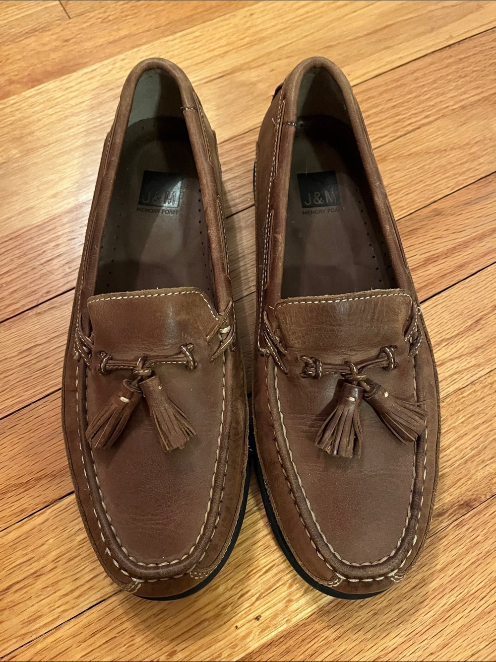 J&M Johnston & Murphy Brown Genuine Leather Tassel Loafers Flats - US 8.5